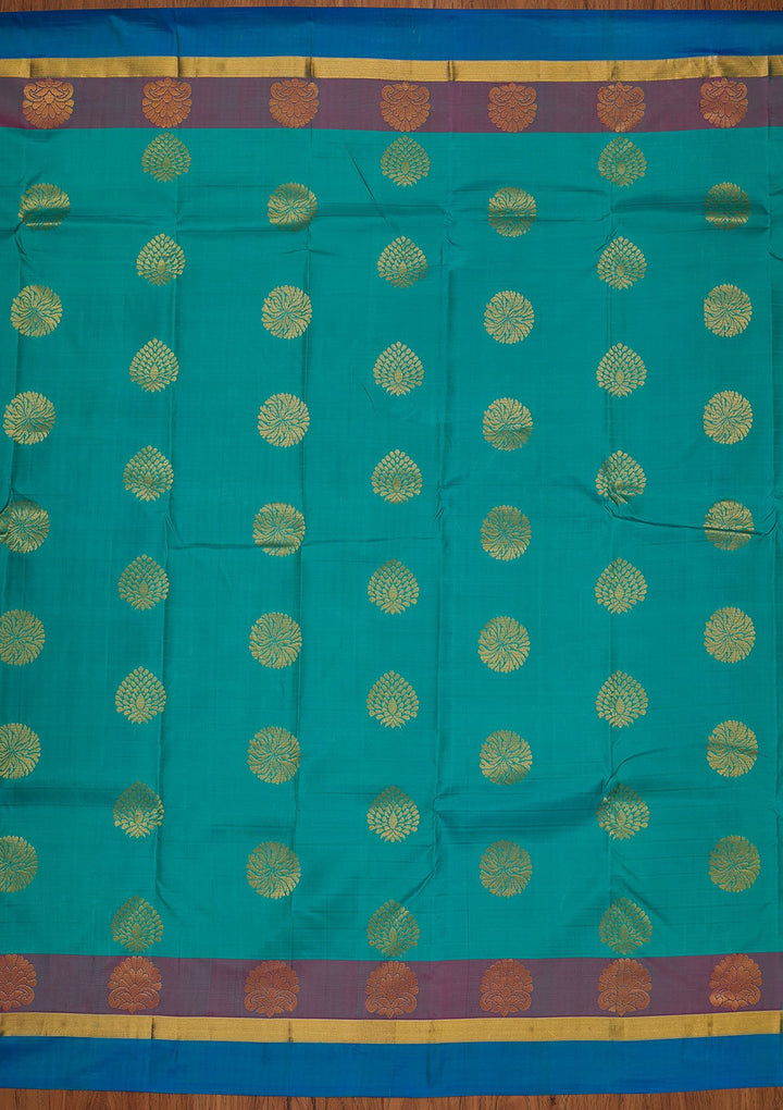 Sky Blue Zariwork Pure Silk Designer Saree - koskii