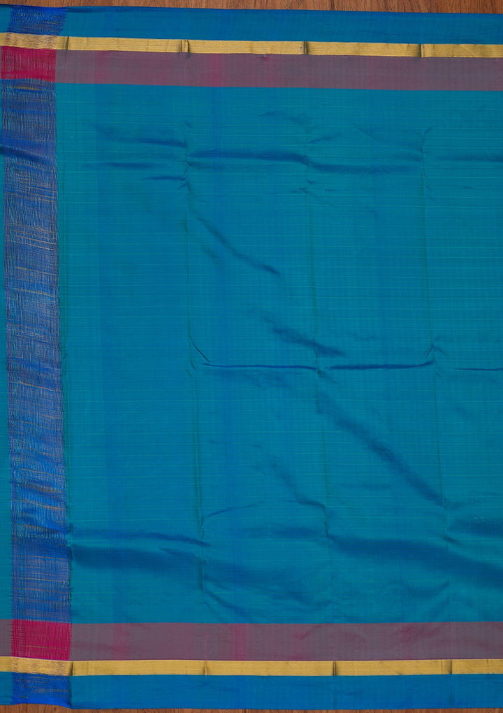 Sky Blue Zariwork Pure Silk Designer Saree - koskii