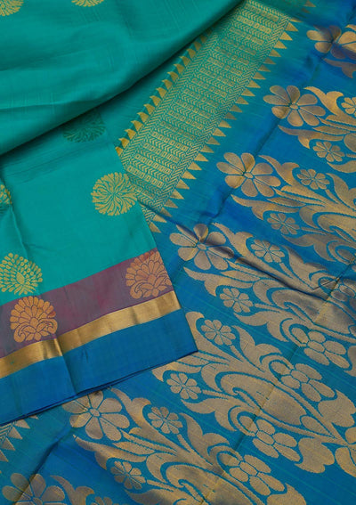 Sky Blue Zariwork Pure Silk Designer Saree - koskii