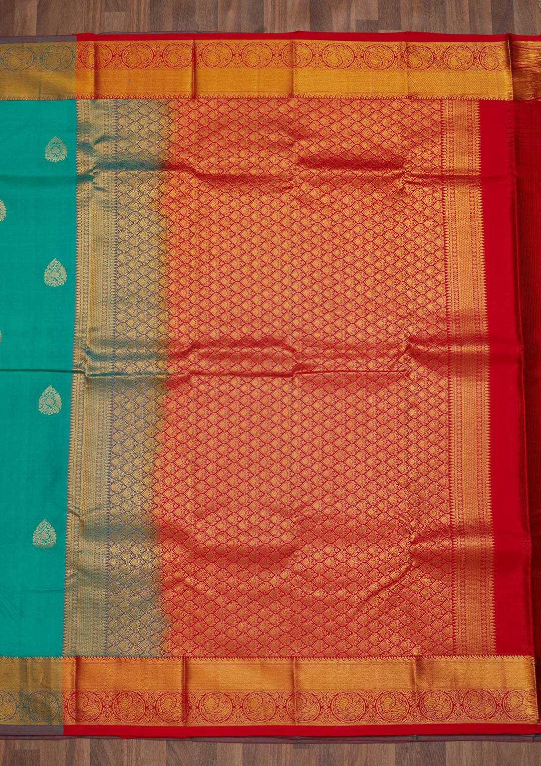 Sky Blue Zariwork Pure Silk Saree-Koskii