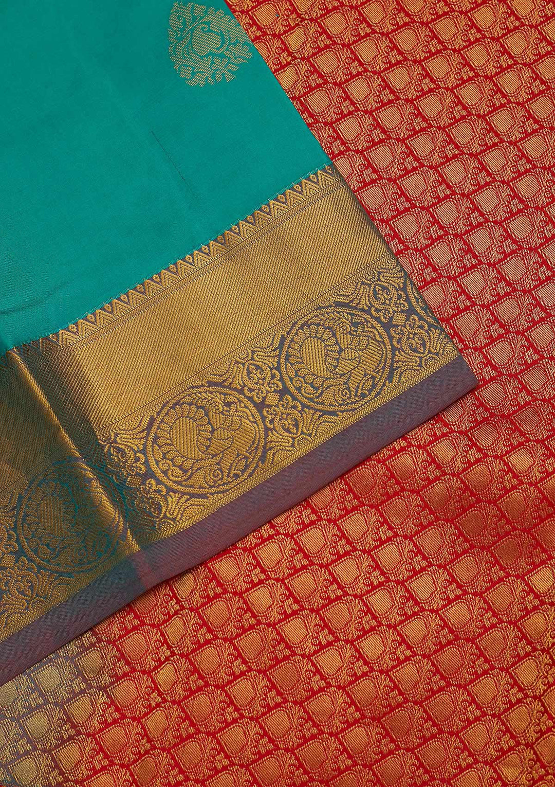 Sky Blue Zariwork Pure Silk Saree-Koskii