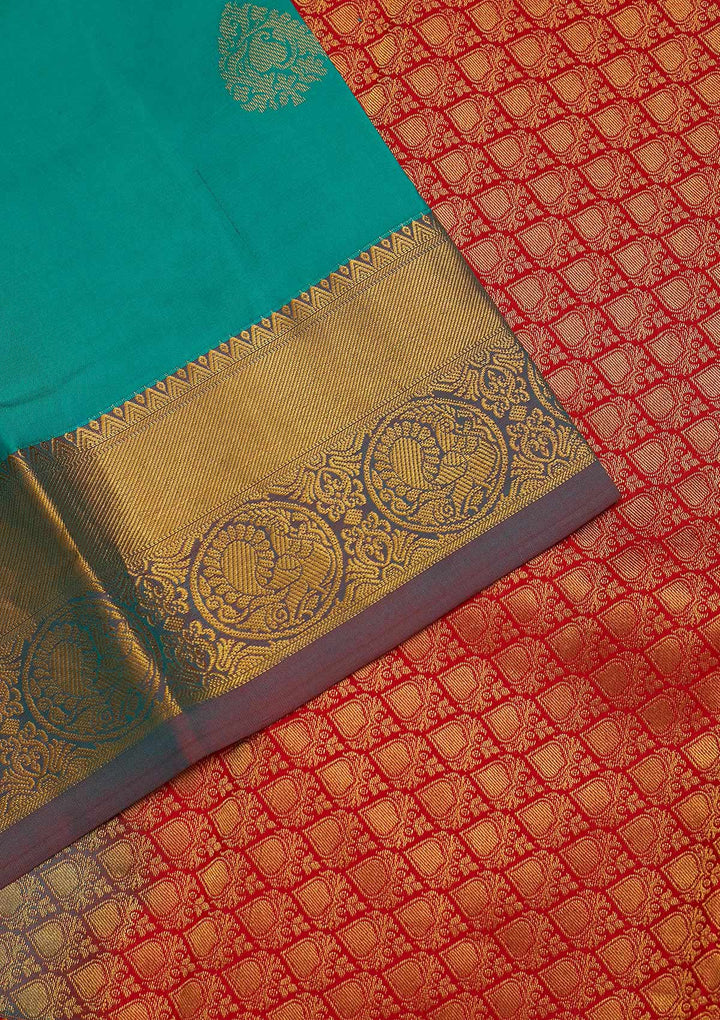 Sky Blue Zariwork Pure Silk Saree-Koskii