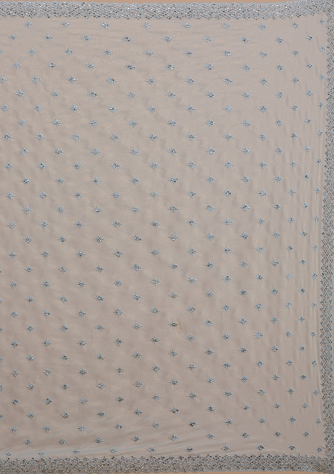 Sky Blue Silver Stonework Georgette Saree-Koskii
