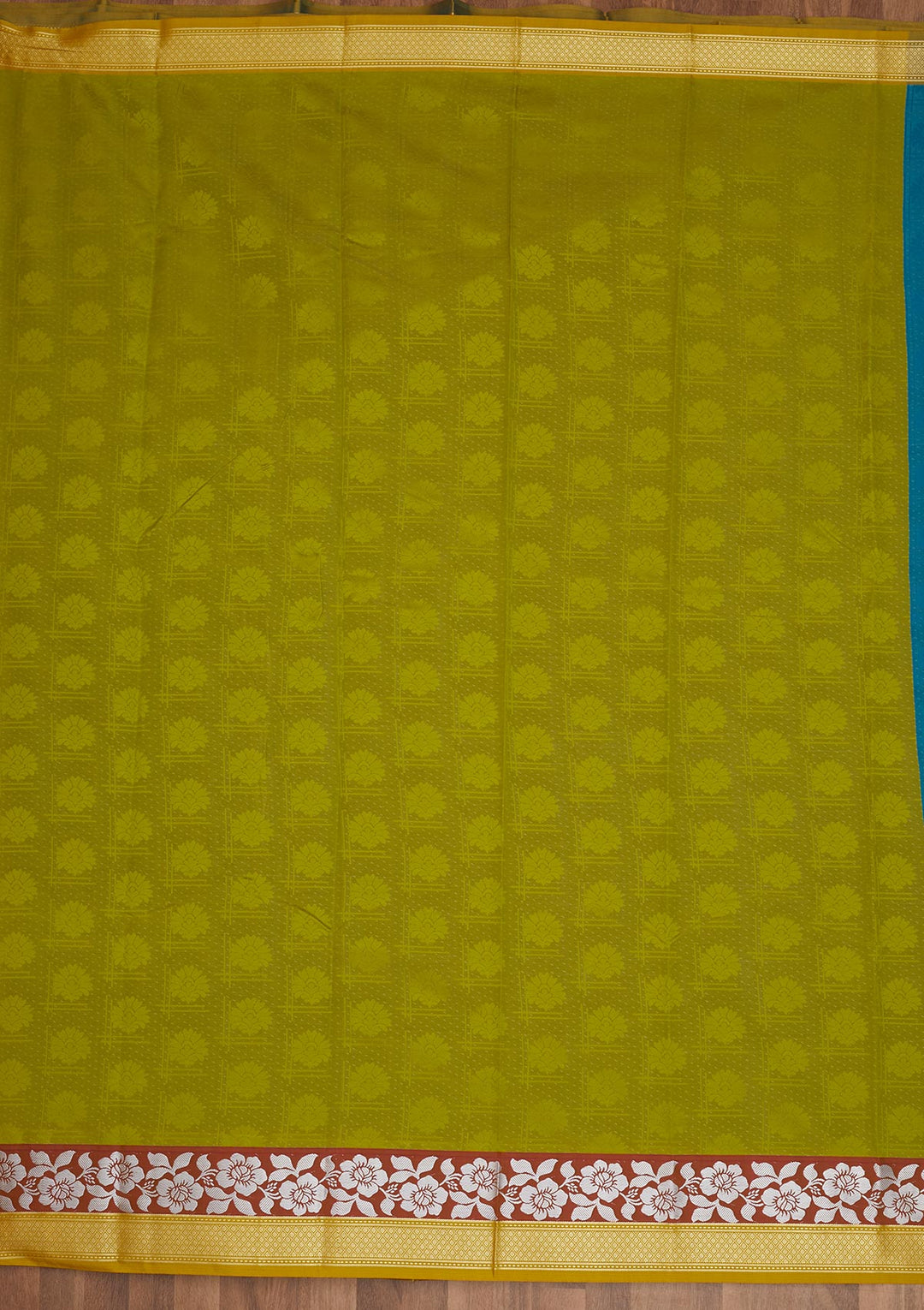 Turquoise Blue Zariwork Art Silk Saree - Koskii