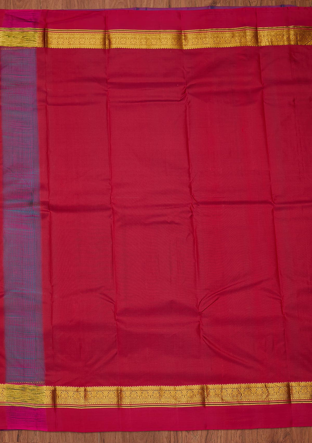 Turquoise Blue Zariwork Pure Silk Designer Unstitched Saree - Koskii