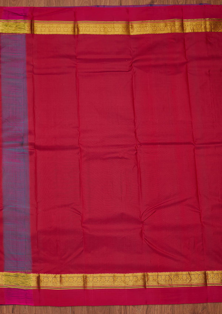 Turquoise Blue Zariwork Pure Silk Designer Unstitched Saree - Koskii