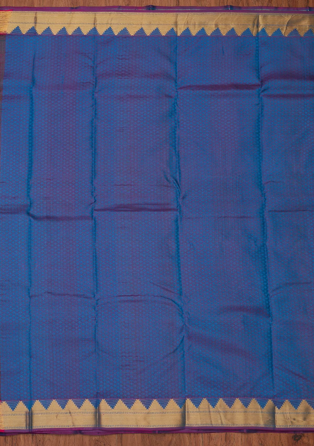 Turquoise Blue Zariwork Pure Silk Designer Unstitched Saree - Koskii