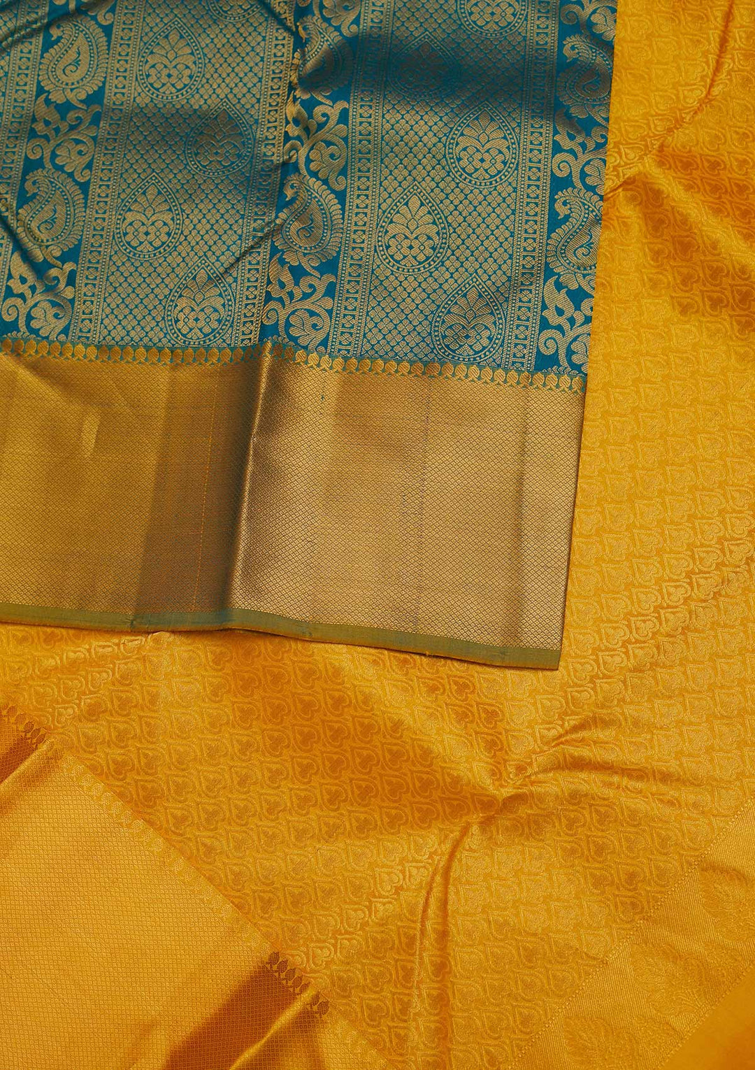 Turquoise Blue Zariwork Pure Silk Designer Saree - Koskii