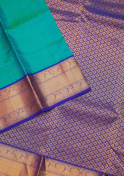 Turquoise Blue Zariwork Pure Silk Saree - Koskii