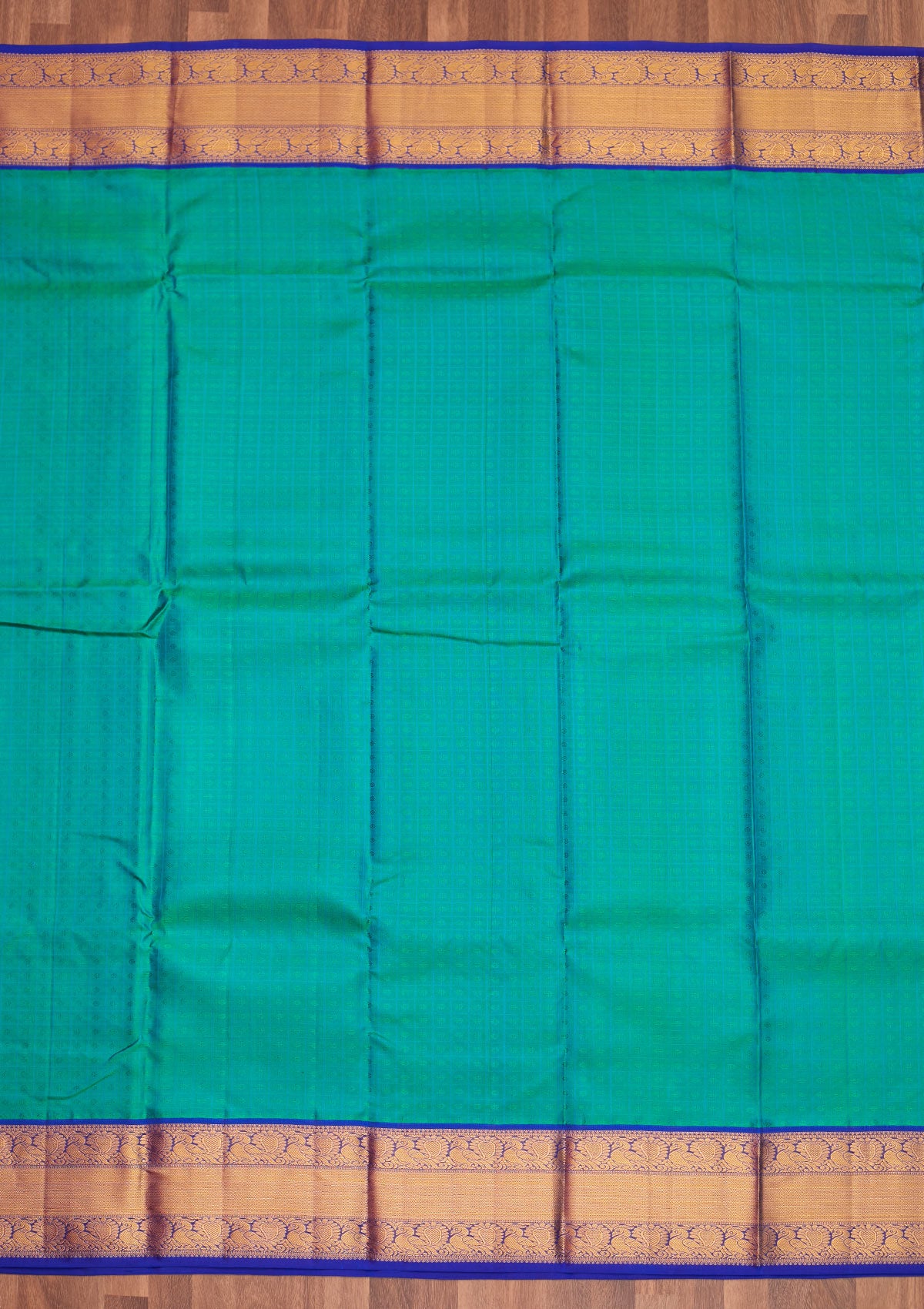Turquoise Blue Zariwork Pure Silk Saree - Koskii
