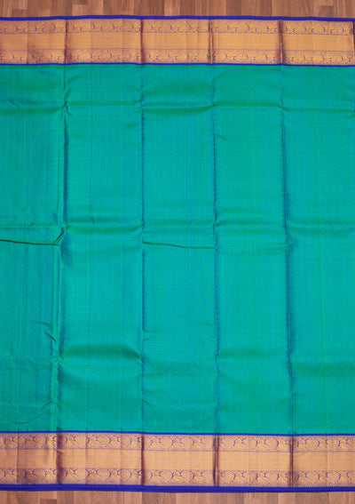 Turquoise Blue Zariwork Pure Silk Saree - Koskii
