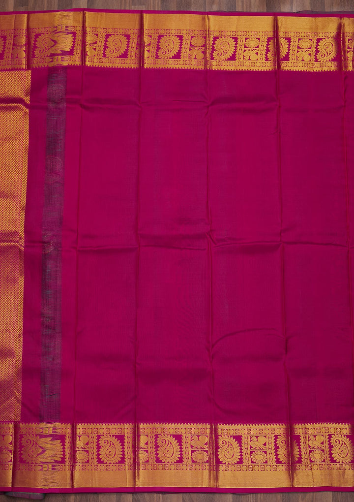 Turquoise Blue Zariwork Pure Silk Saree-Koskii