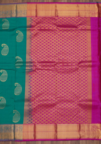 Turquoise Blue Zariwork Pure Silk Saree-Koskii