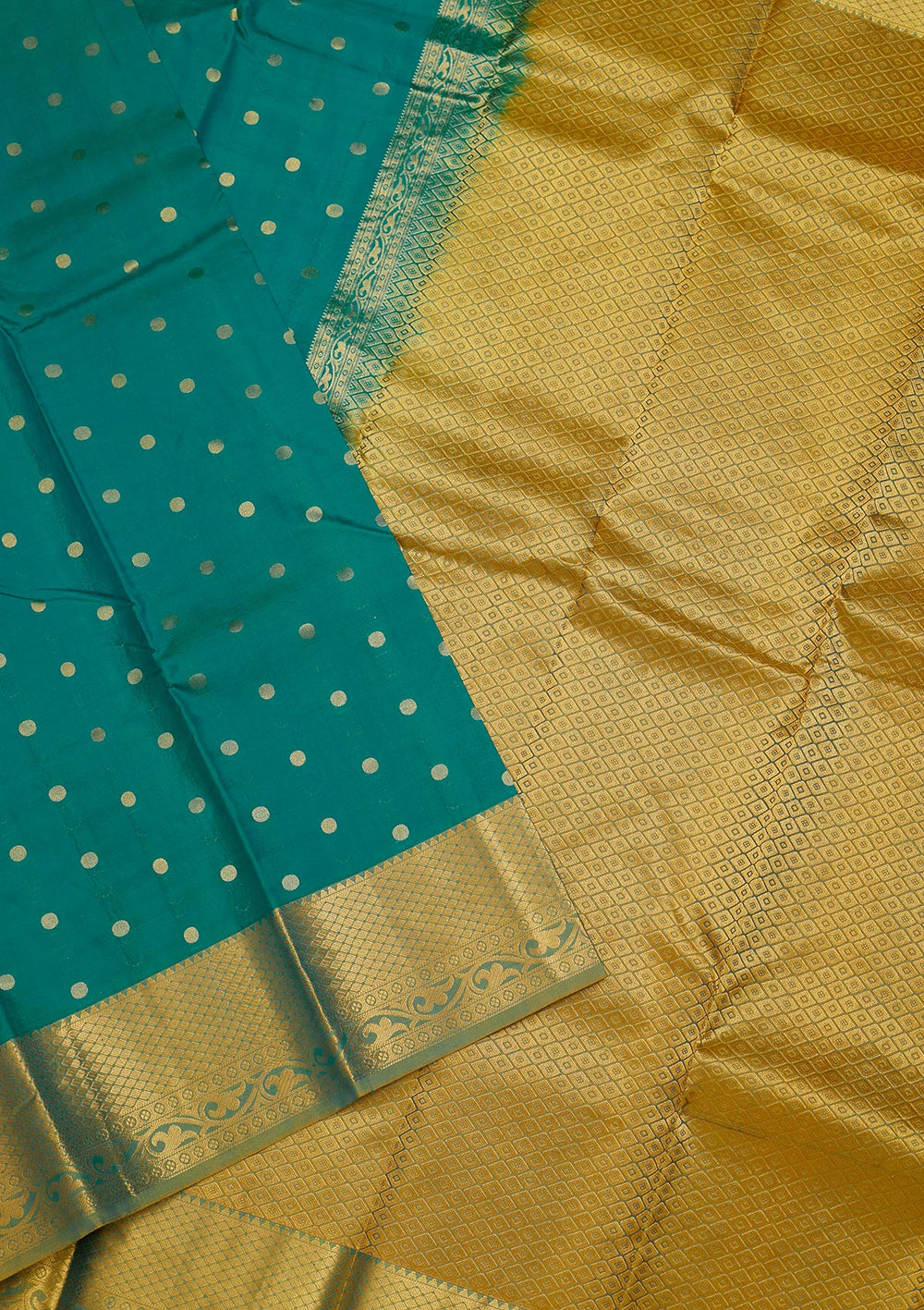Turquoise Blue Zariwork Pure Silk Saree-Koskii