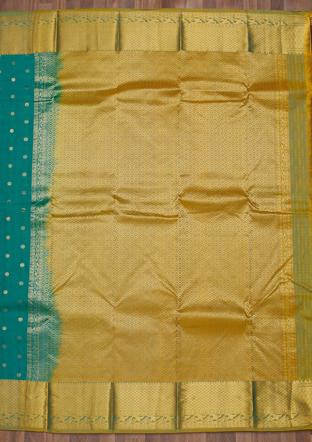 Turquoise Blue Zariwork Pure Silk Saree-Koskii