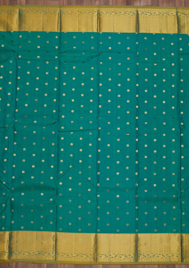 Turquoise Blue Zariwork Pure Silk Saree-Koskii