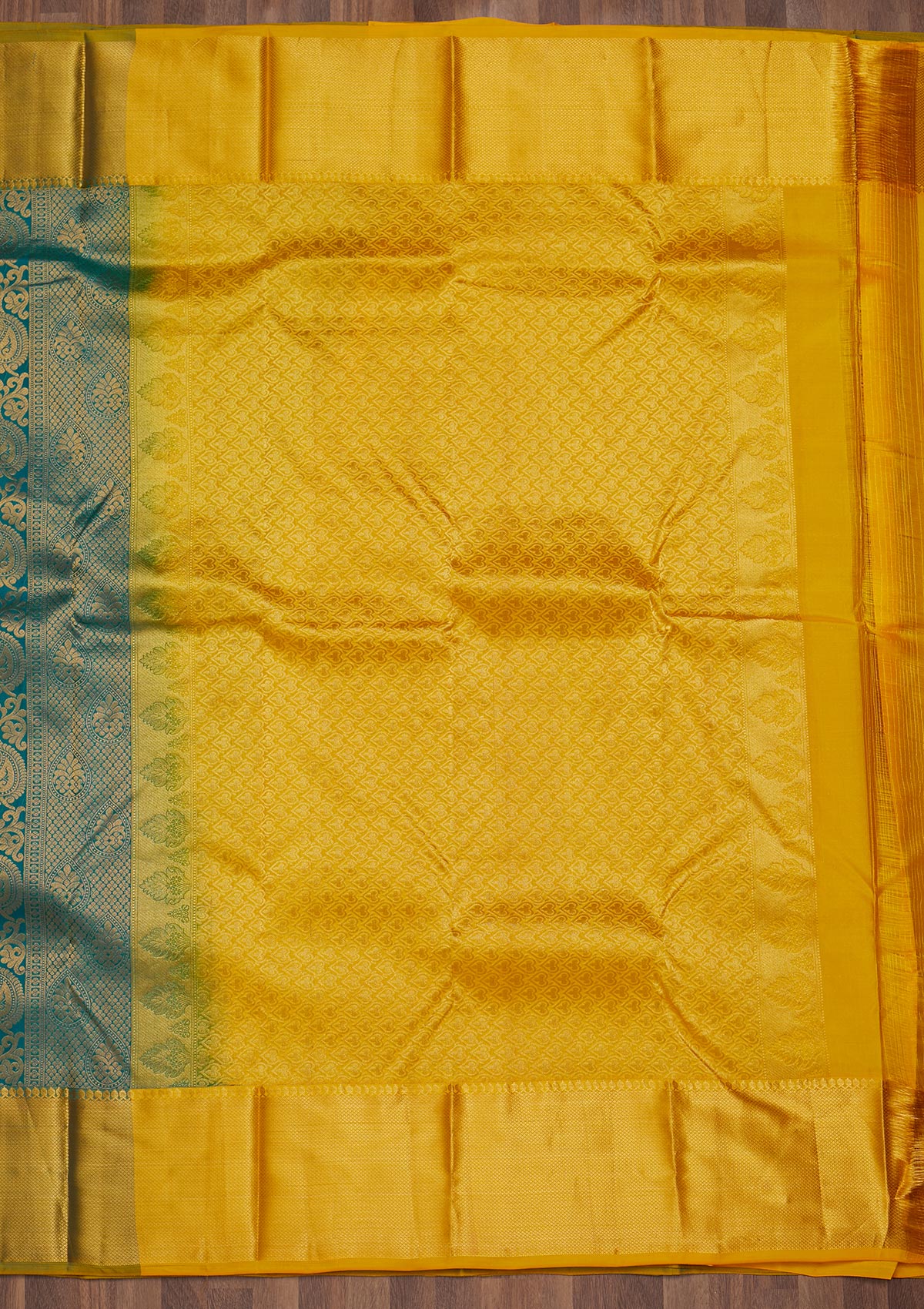 Turquoise Blue Zariwork Pure Silk Saree-Koskii