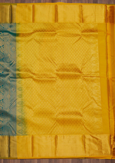 Turquoise Blue Zariwork Pure Silk Saree-Koskii
