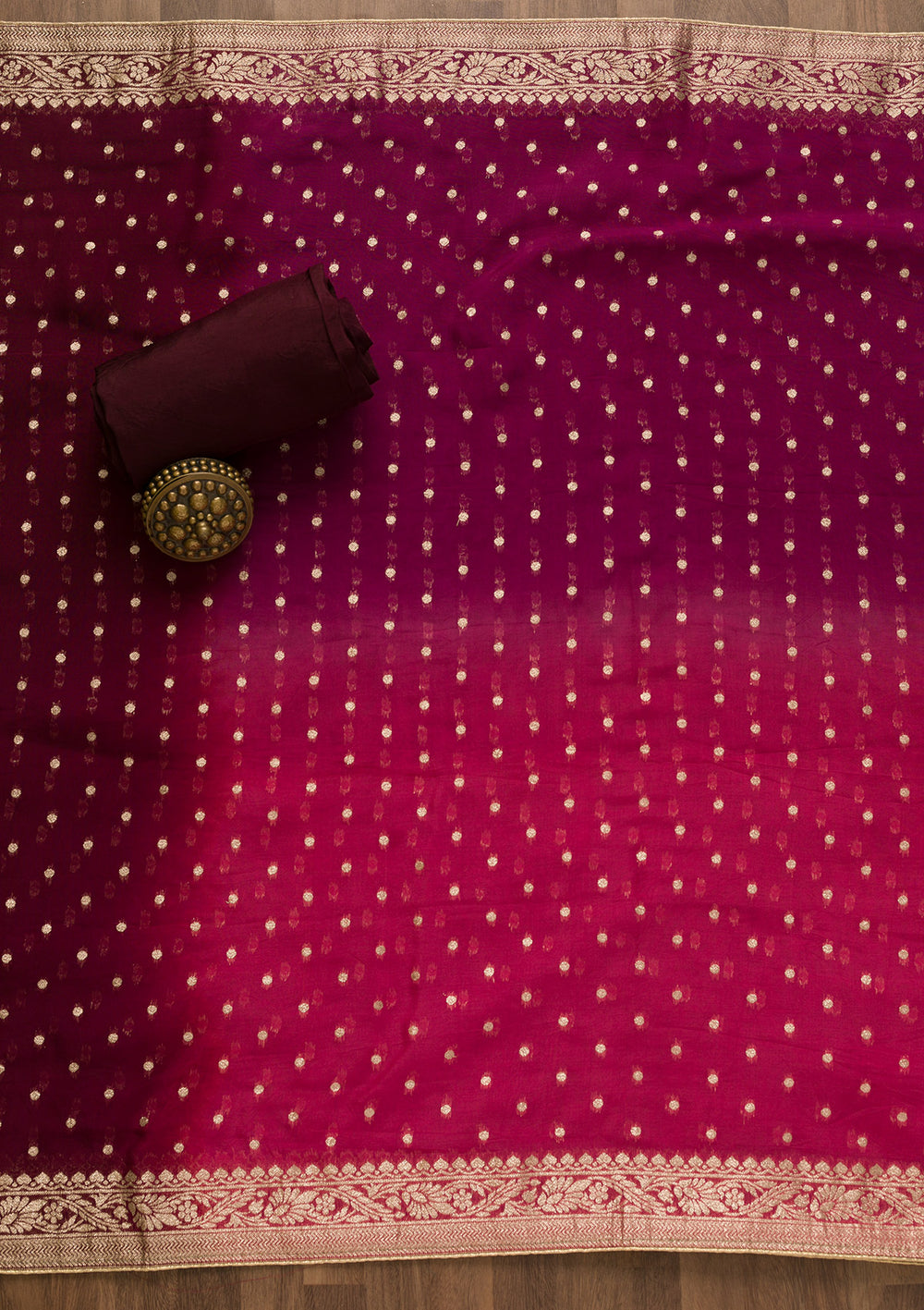 Wine Printed Tissue Unstitched Salwar Suit-Koskii