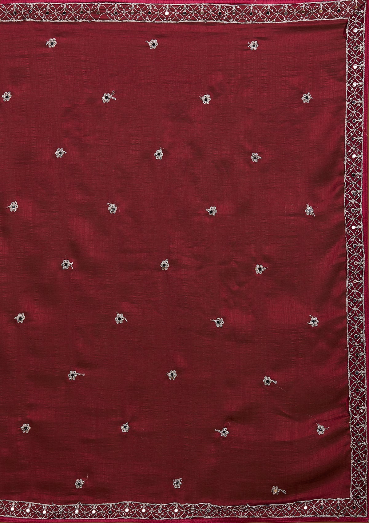Wine Silver Zariwork Raw Silk Designer Salwar Suit-Koskii