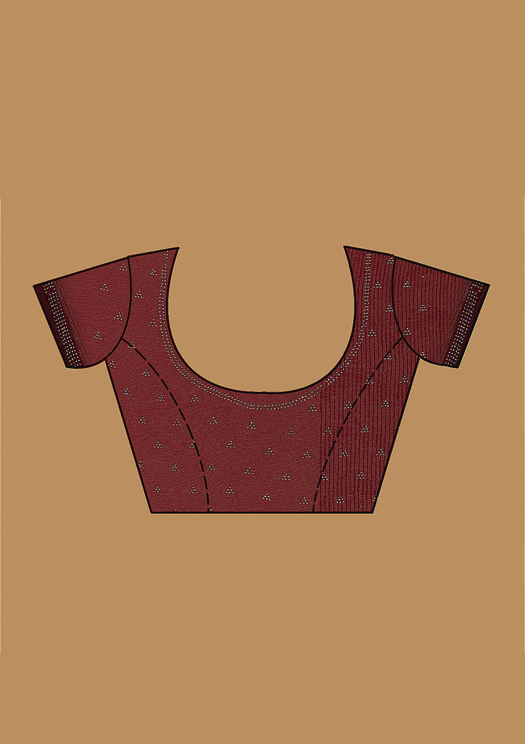 Wine Sequins Georgette Designer Saree-Koskii