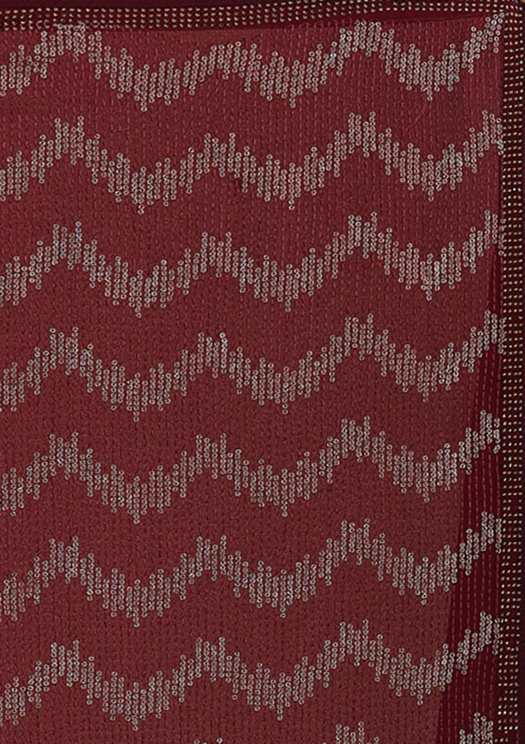 Wine Sequins Georgette Designer Saree-Koskii