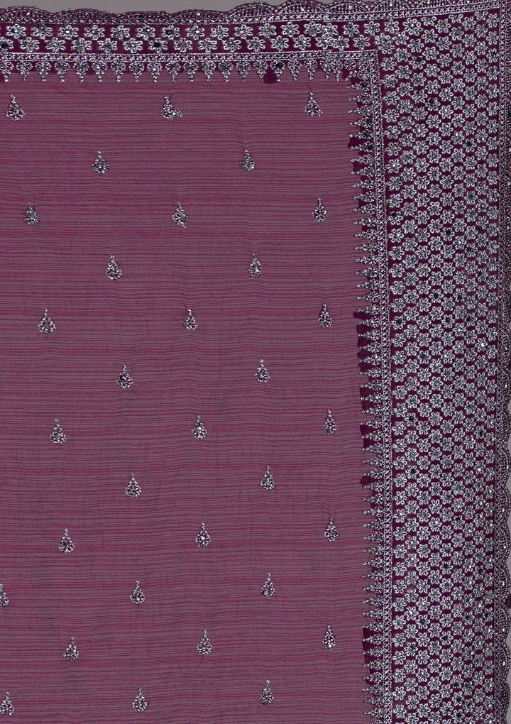 Wine Stonework Georgette Saree-Koskii