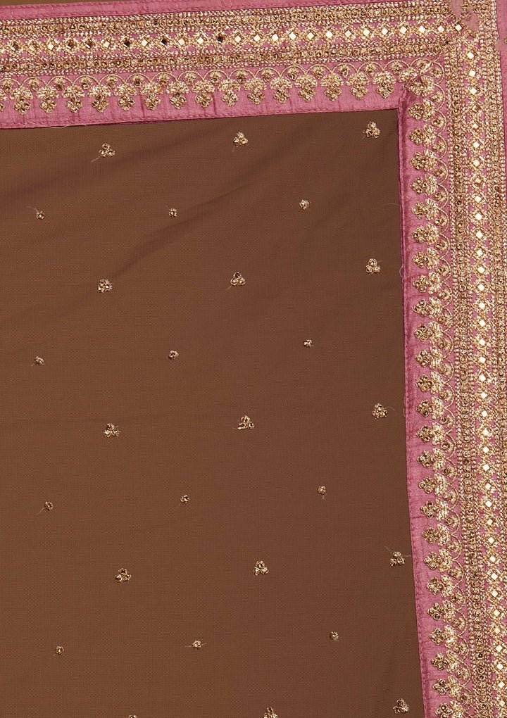 Wine Stonework Raw Silk Designer Lehenga - koskii