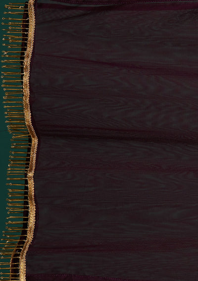 Wine Swarovski Georgette Designer Salwar Suit - Koskii