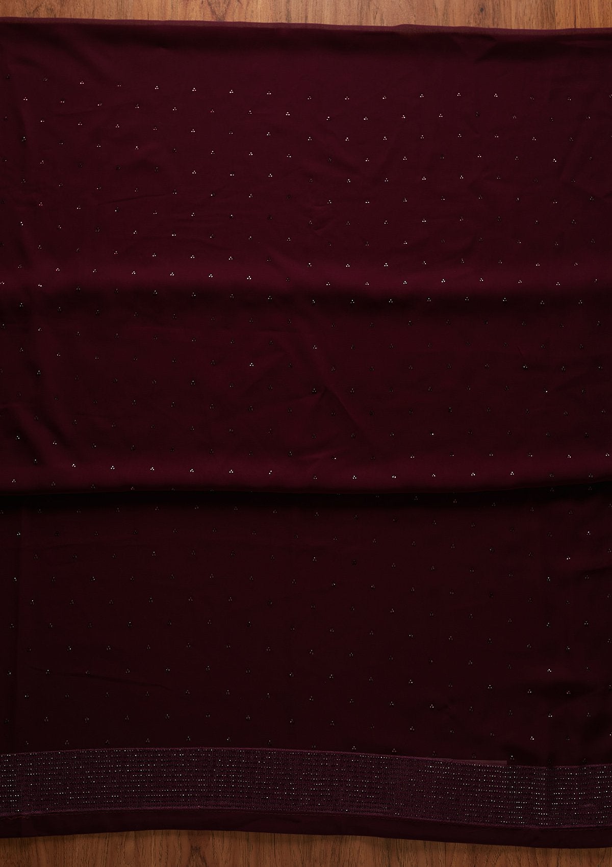 Wine Swarovski Georgette Designer Unstitched Salwar Suit - koskii