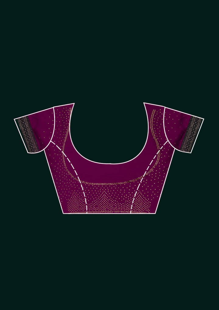 Wine Swarovski Georgette Saree - Koskii