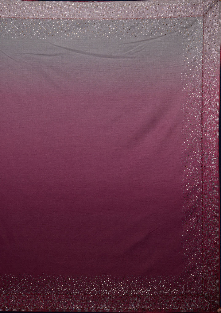 Wine Swarovski Tissue Designer Saree - Koskii