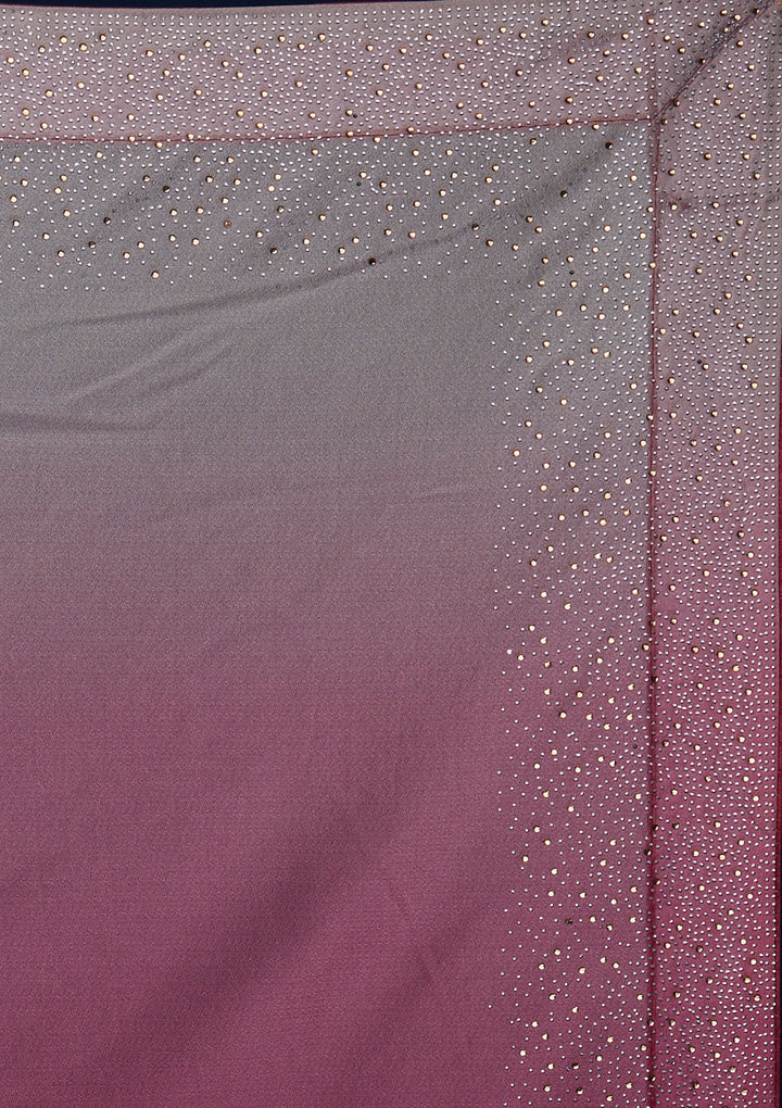 Wine Swarovski Tissue Designer Saree - Koskii