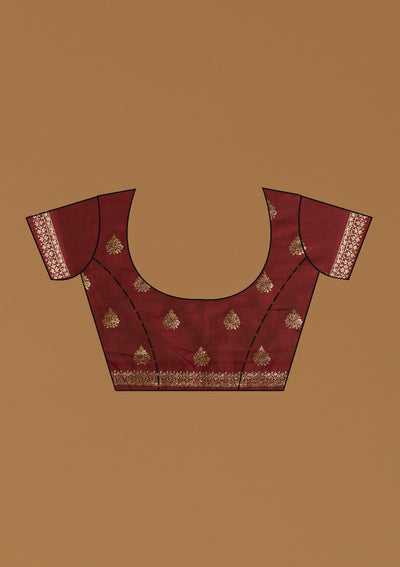 Wine Zariwork Art Silk Designer Saree - koskii