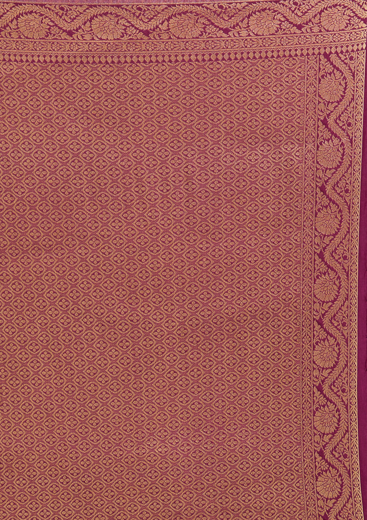 Wine Zariwork Art Silk Saree-Koskii