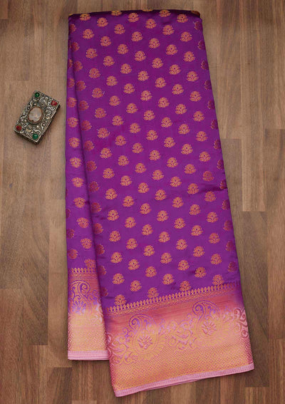 Magenta Zariwork Art Silk Saree-Koskii
