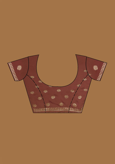 Wine Zariwork Georgette Designer Saree - koskii