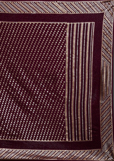 Wine Zariwork Georgette Saree-Koskii