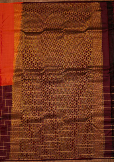 Wine Zariwork Pure Silk Designer Saree - koskii