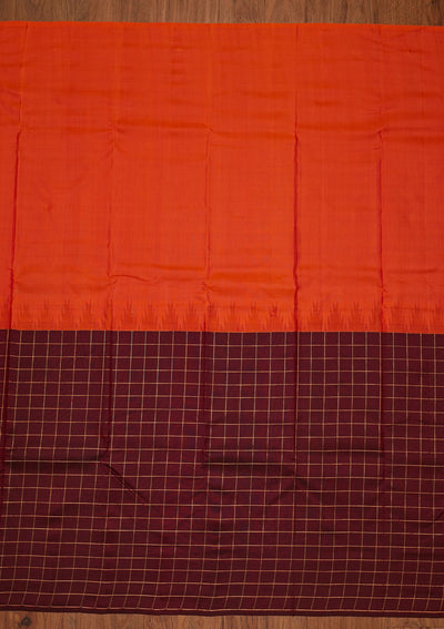 Wine Zariwork Pure Silk Designer Saree - koskii