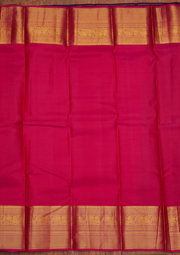 Wine Zariwork Pure Silk Designer Unstitched Saree - Koskii