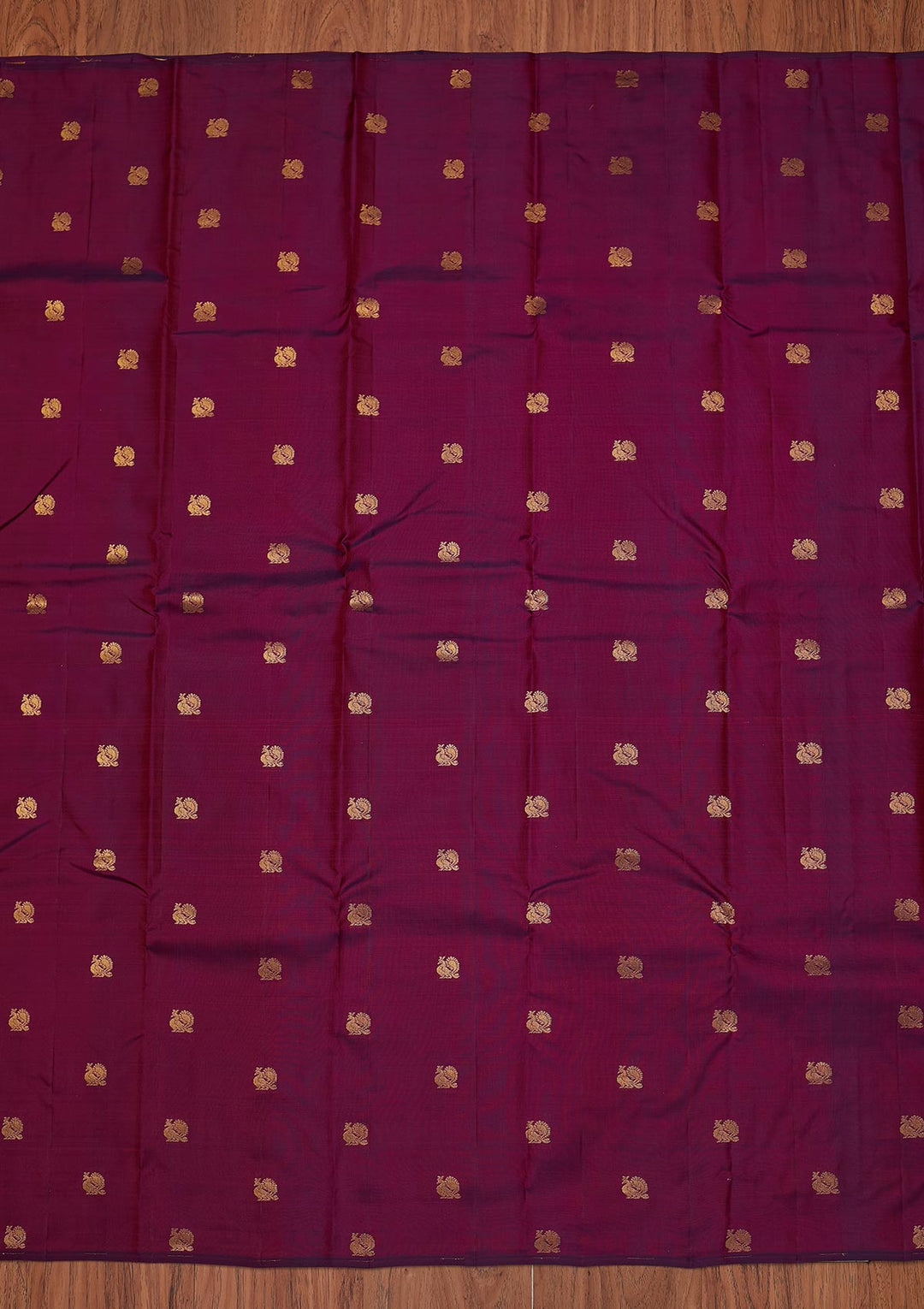 Wine Zariwork Pure Silk Designer Unstitched Saree - Koskii