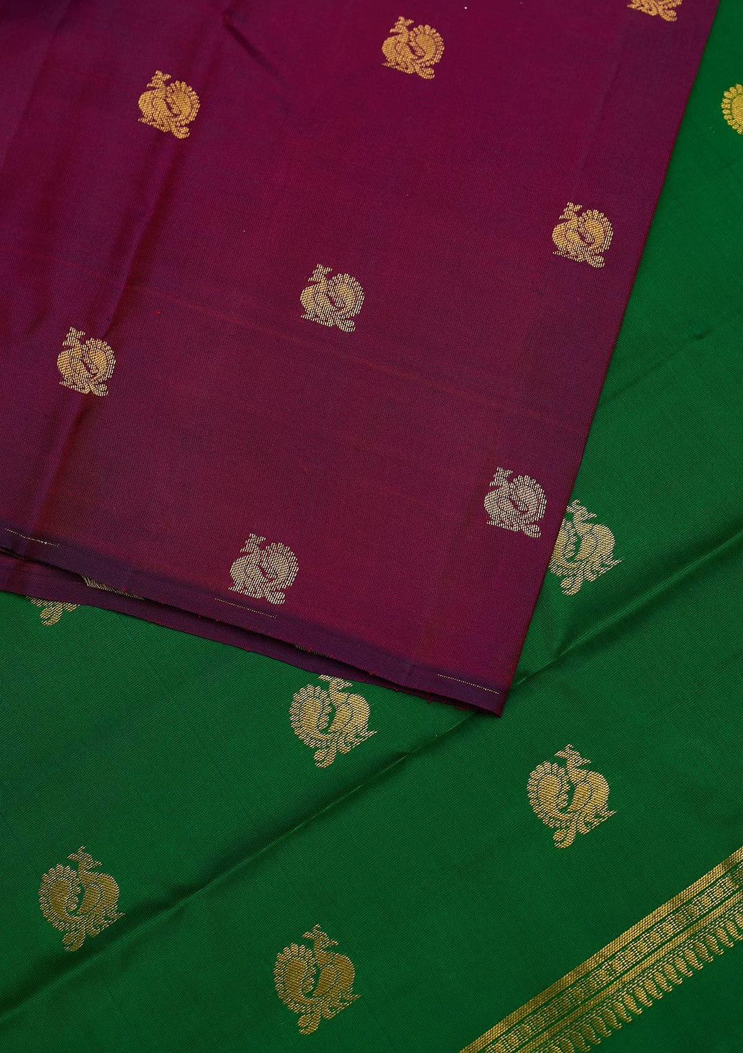 Wine Zariwork Pure Silk Designer Unstitched Saree - Koskii