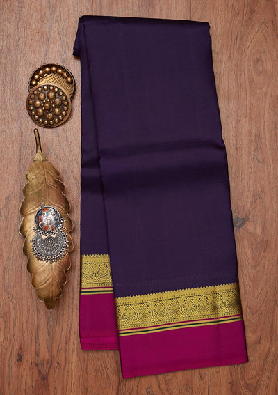 Wine Zariwork Pure Silk Designer Unstitched Saree - Koskii