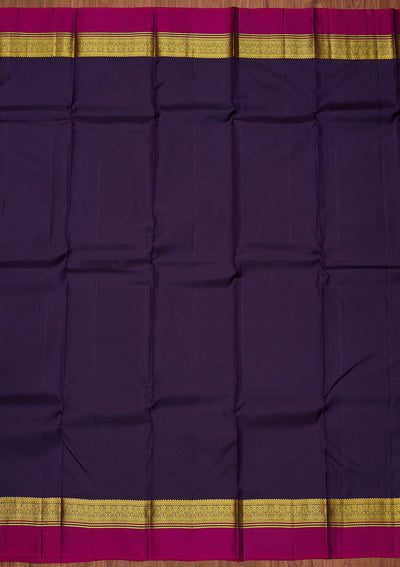 Wine Zariwork Pure Silk Designer Unstitched Saree - Koskii