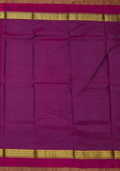 Wine Zariwork Pure Silk Designer Unstitched Saree - Koskii