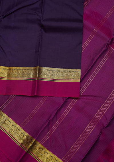 Wine Zariwork Pure Silk Designer Unstitched Saree - Koskii