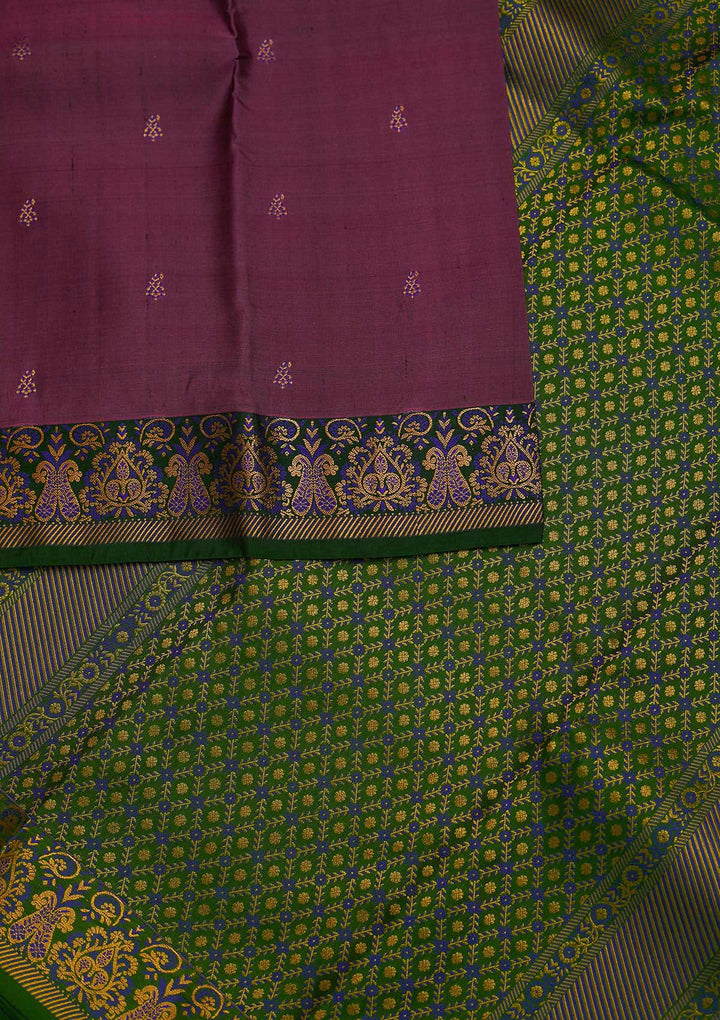 Wine Zariwork Pure Silk Designer Saree - Koskii