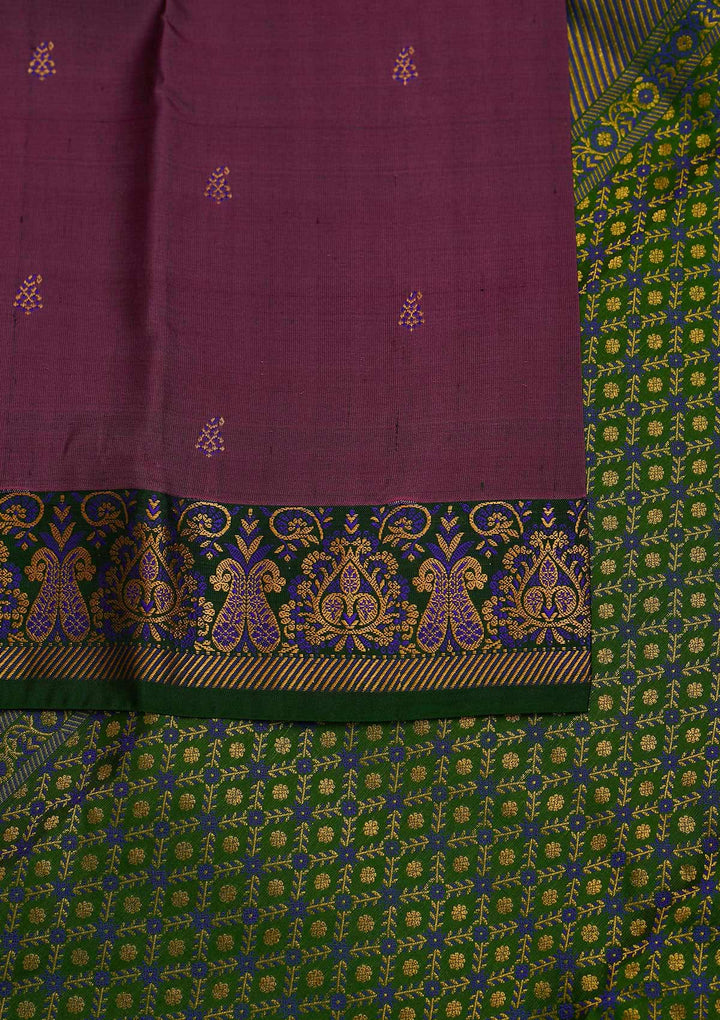 Wine Zariwork Pure Silk Designer Saree - Koskii