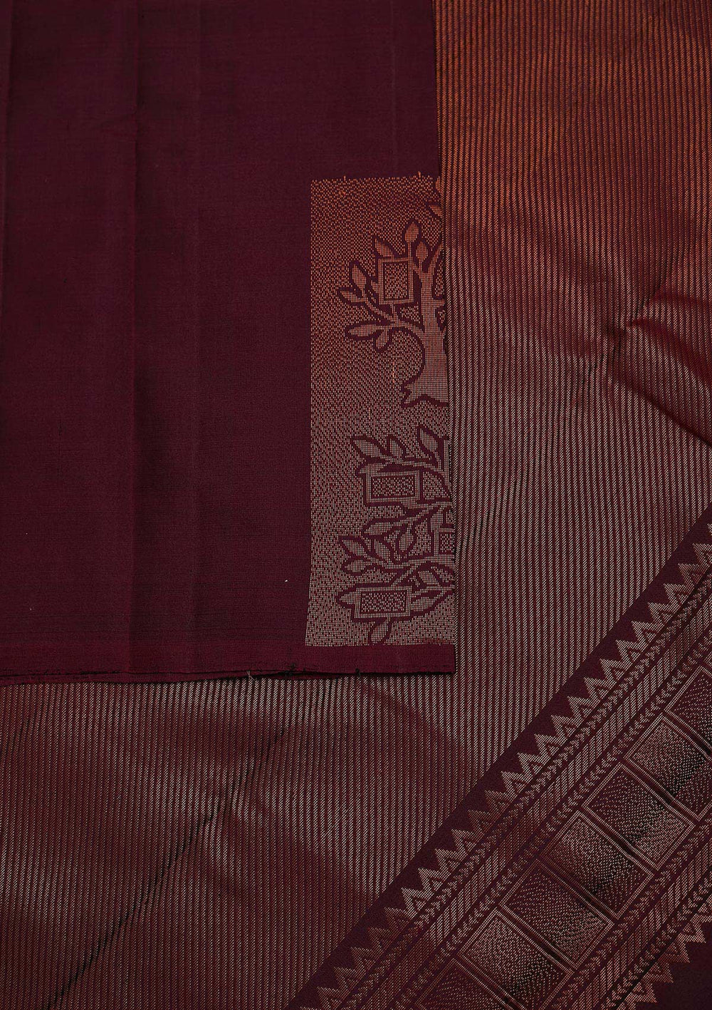 Wine Zariwork Pure Silk Designer Saree - Koskii